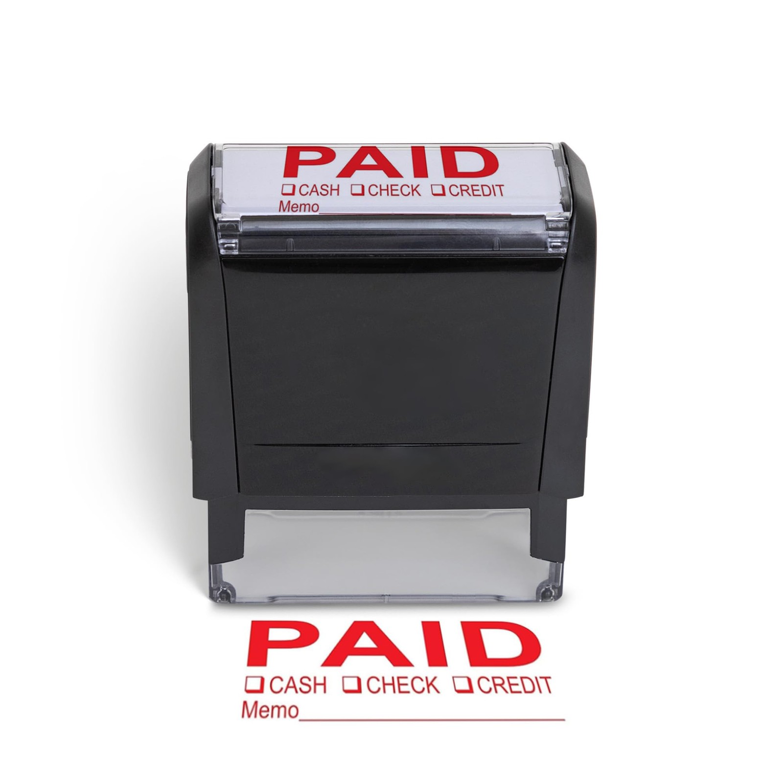 Paid Stamp For Retail, Self Inking Office Supplies, Red Ink,Black