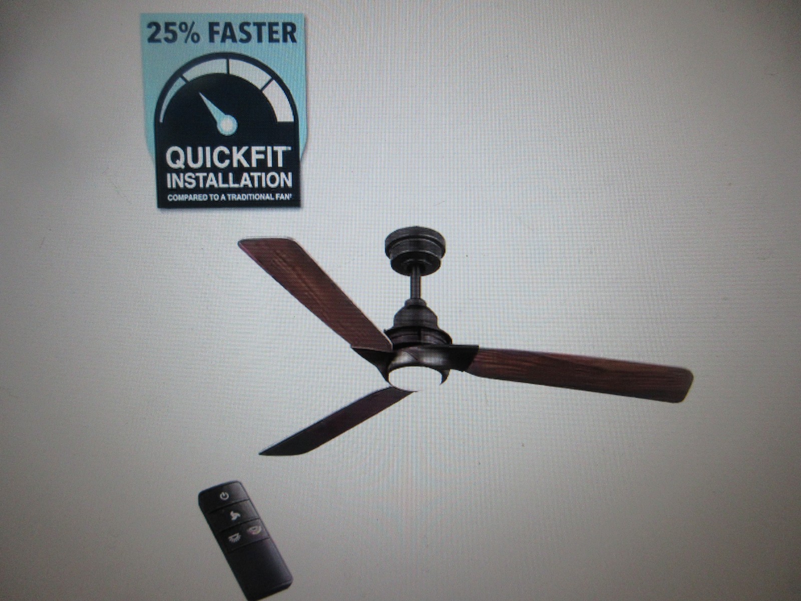 Home Decorators Ester 54 in. Matte Black LED Indoor/Outdoor Ceiling Fan w Remote