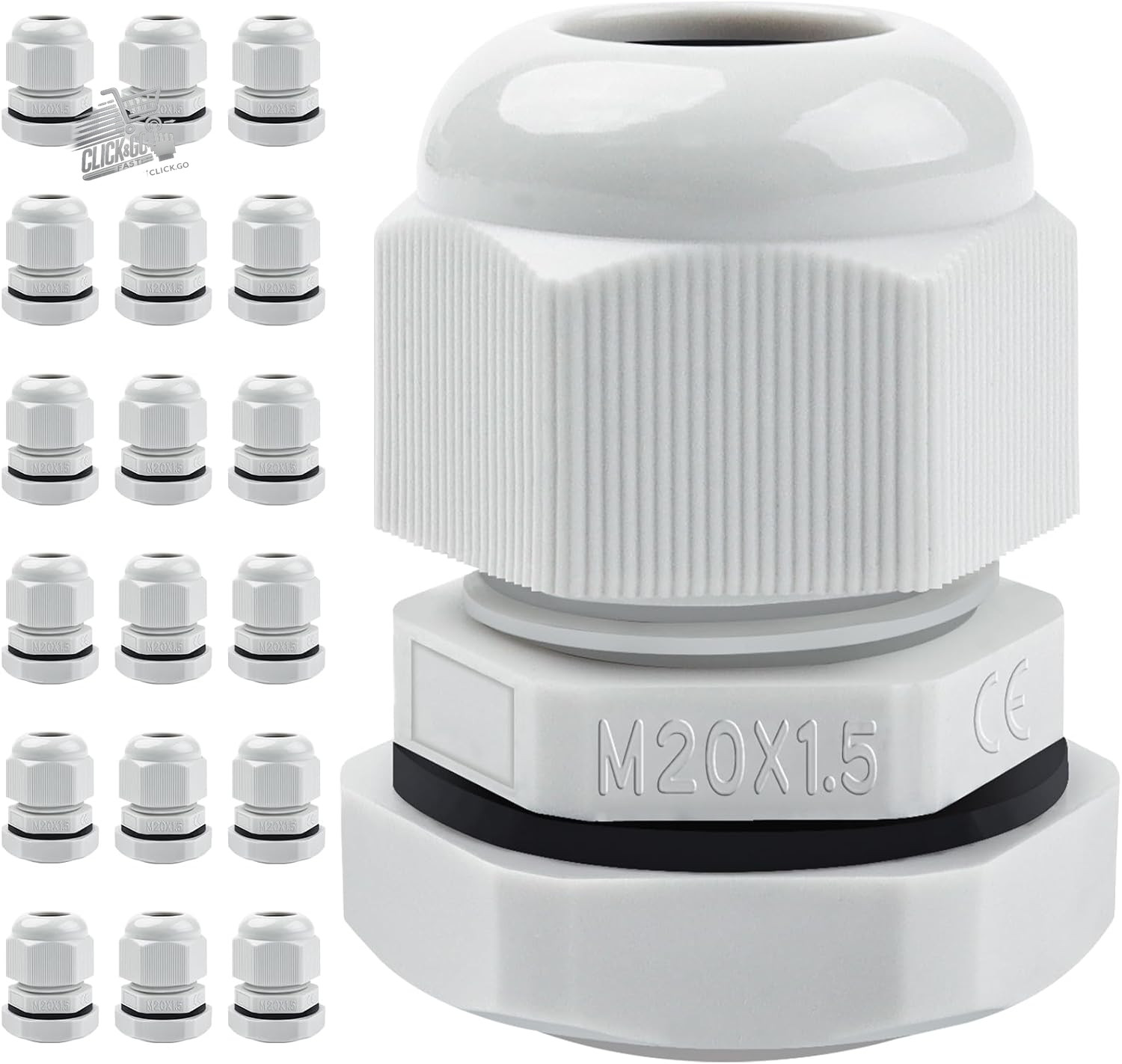 20 Piece M20 Cable Gland - IP68 Cable Passage Waterproof Cable Gland Set pe