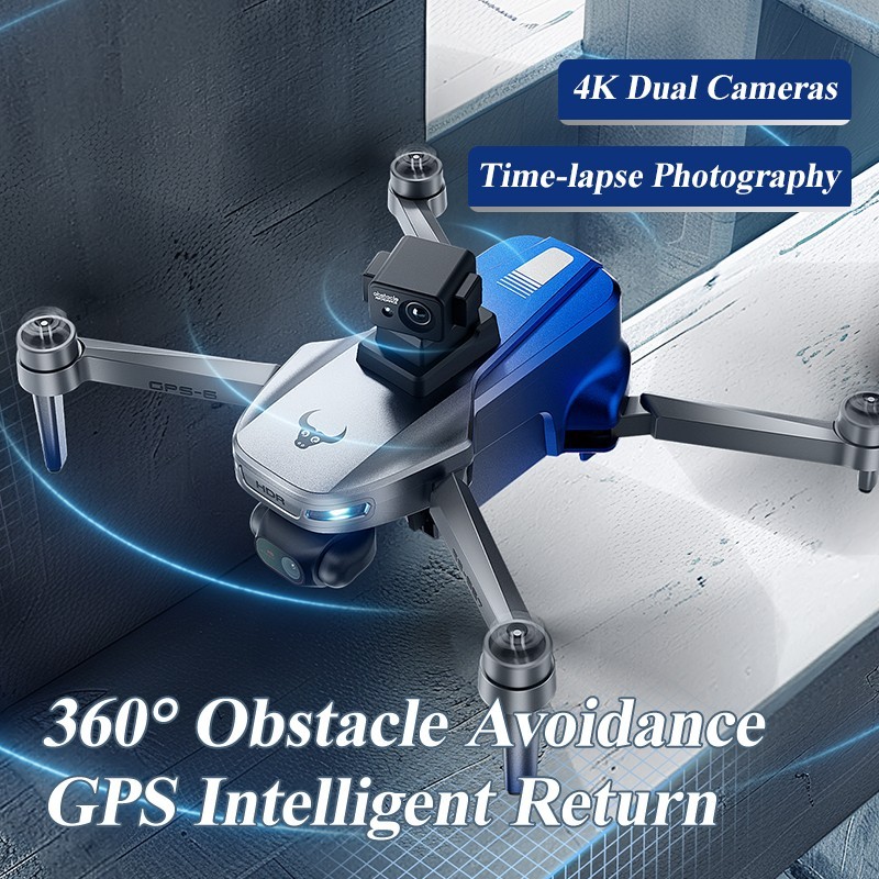 4K GPS Drone, 360° Obstacle Avoidance, 3-Axis Gimbal, Auto Return, 2 Batteries
