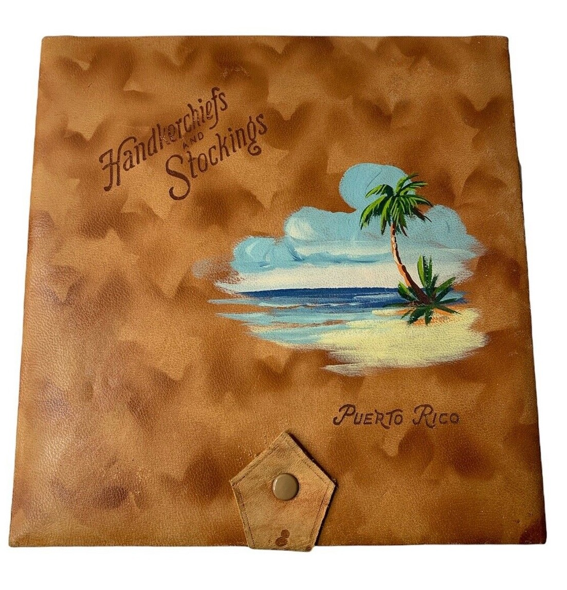 Vintage Leather Stockings & Handkerchiefs Box Puerto Rico