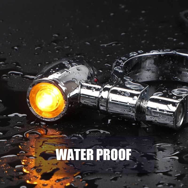 2X Motorcycle LED Turn Signal Light 41mm Front Mount Fork Indicator Bullet Amber