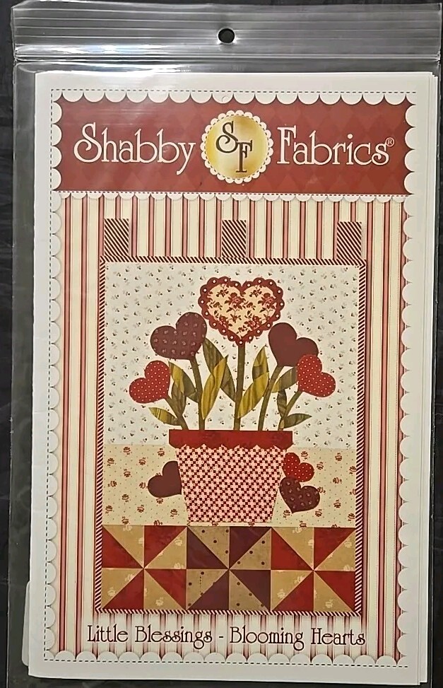 Shabby Fabric’s Little Blessings Blooming Hearts Quilting/Flag Pattern New! 