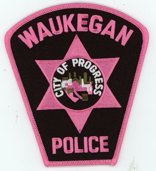 ILLINOIS IL WAUKEGAN POLICE BREAST CANCER AWARENESS NICE SHOULDER PATCH SHERIFF