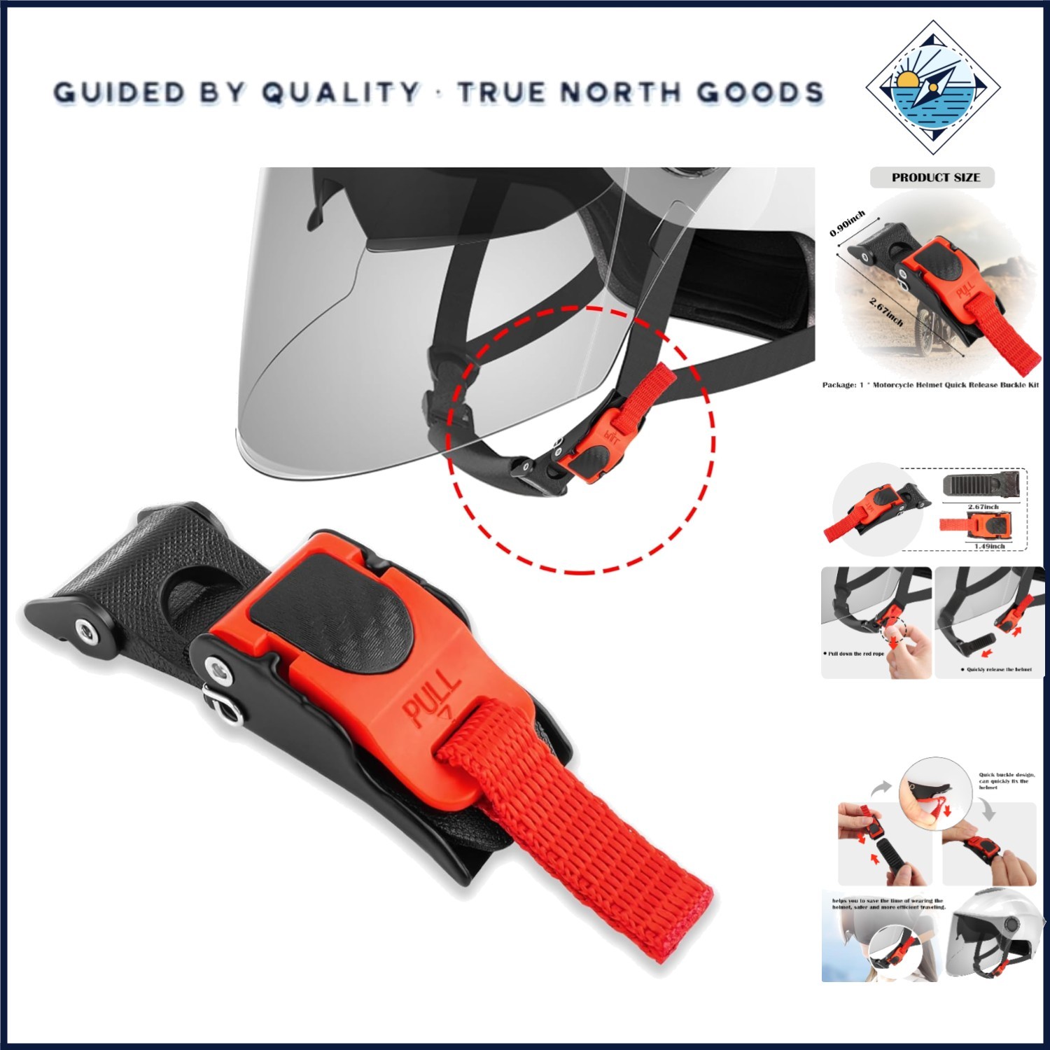 Durable Quick Release Buckle Kit for Motorcycle Helmets, Strong Stainless Steel