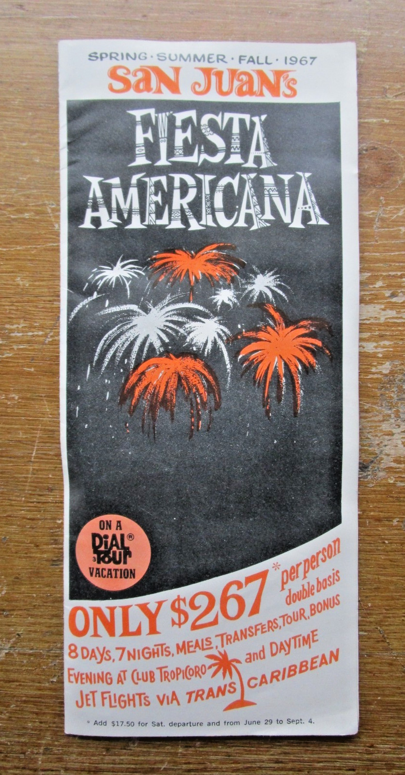 Vintage SAN JUAN Fiesta Americana 1967 TRAVEL BROCHURE Puerto Rico DIAL-A-TOUR
