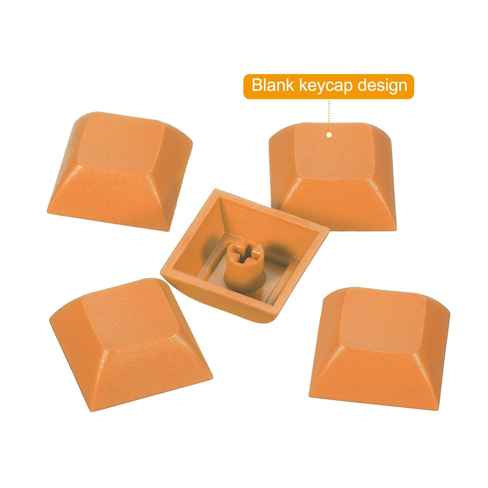 1U Blank Keycaps 5 Pack MX Keyboard Replacement Universal PBT Mechanical Orange