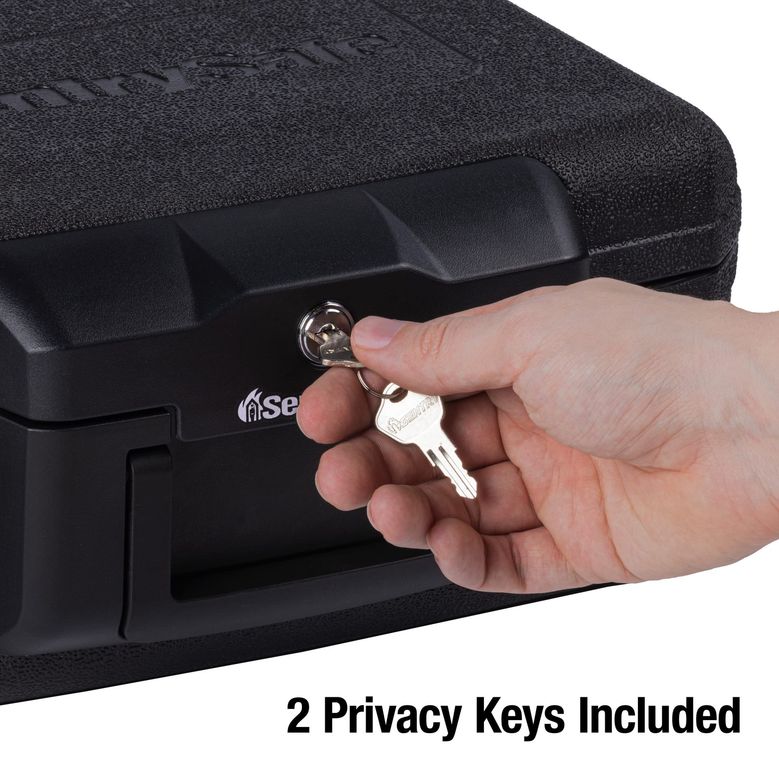 SentrySafe Fireproof Money Safe with Key Lock, Black Lock Box with Portable C...