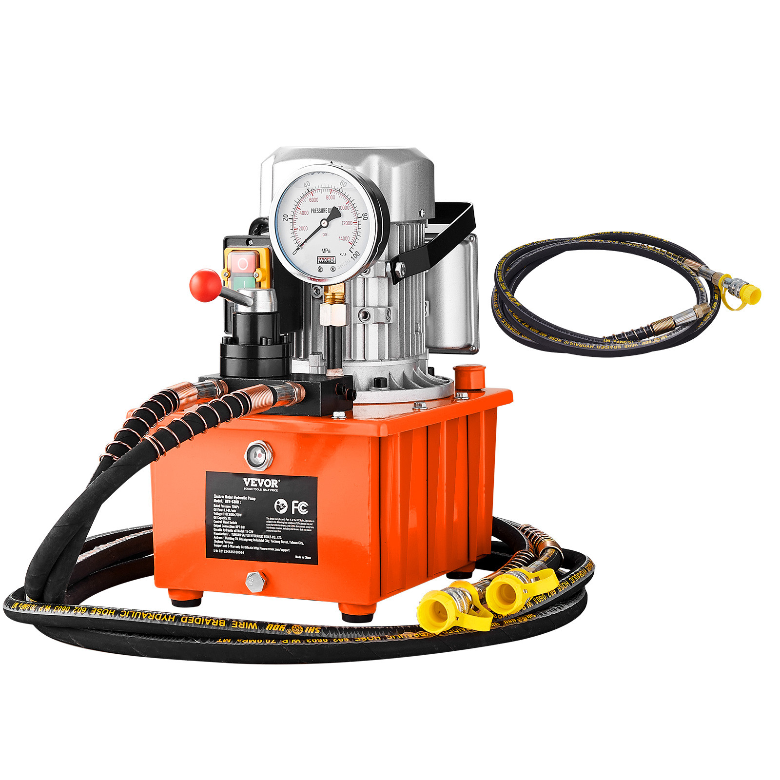 Electric Hydraulic Pump Double Acting Oil Pump 10000 PSI 8L Manual Valve