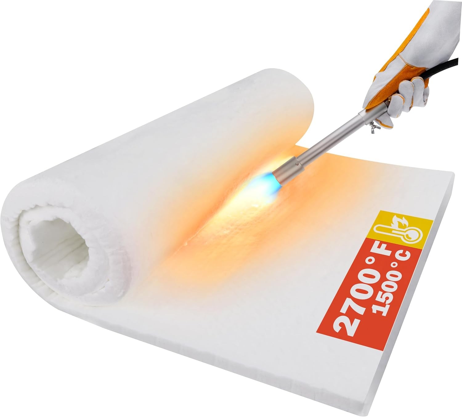 Ceramic Fiber Insulation: 1" Thick 2600F Fireproof Blanket