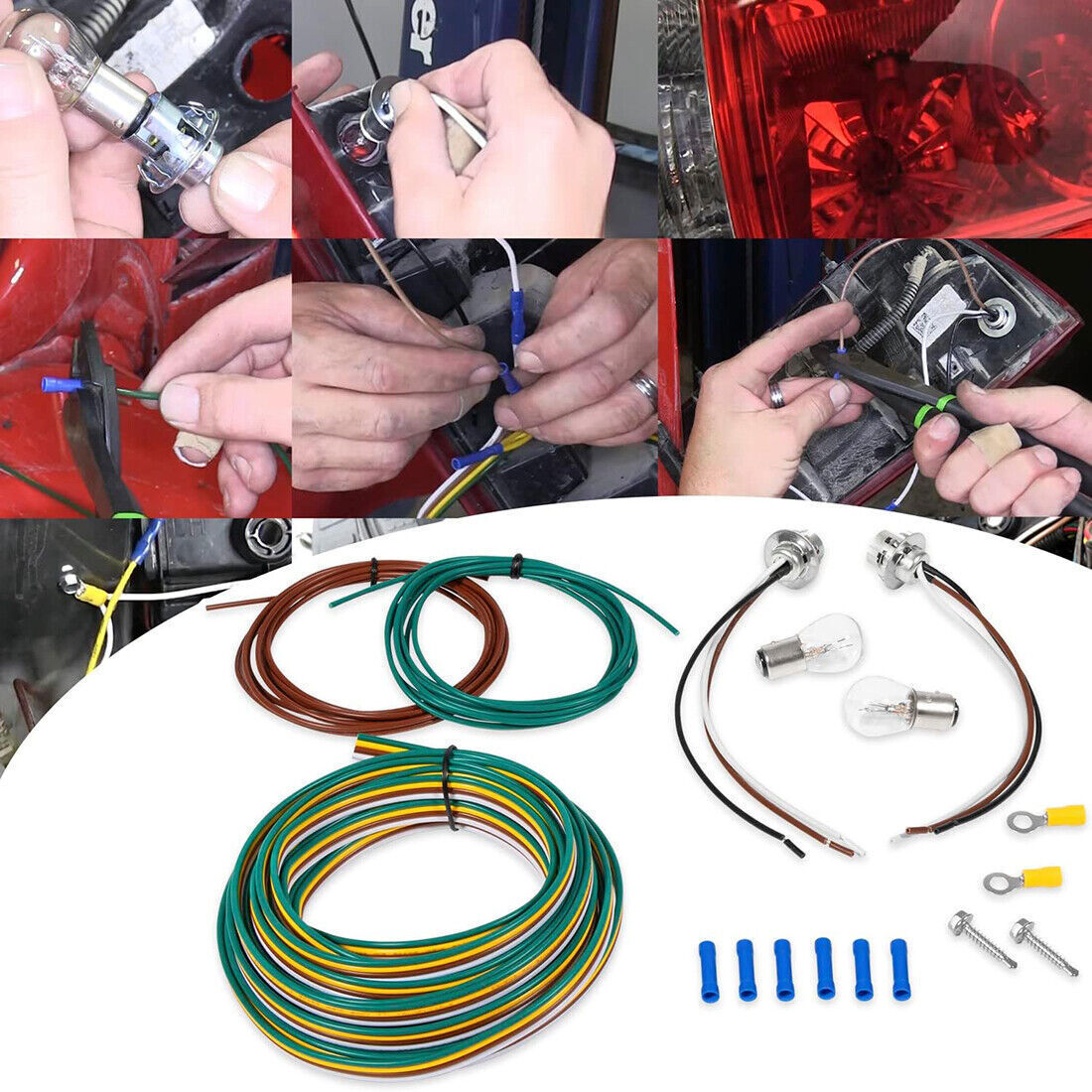 BX8869 Front Bulb & Socket Tail Light Wiring Accessories Kit For most vehicles