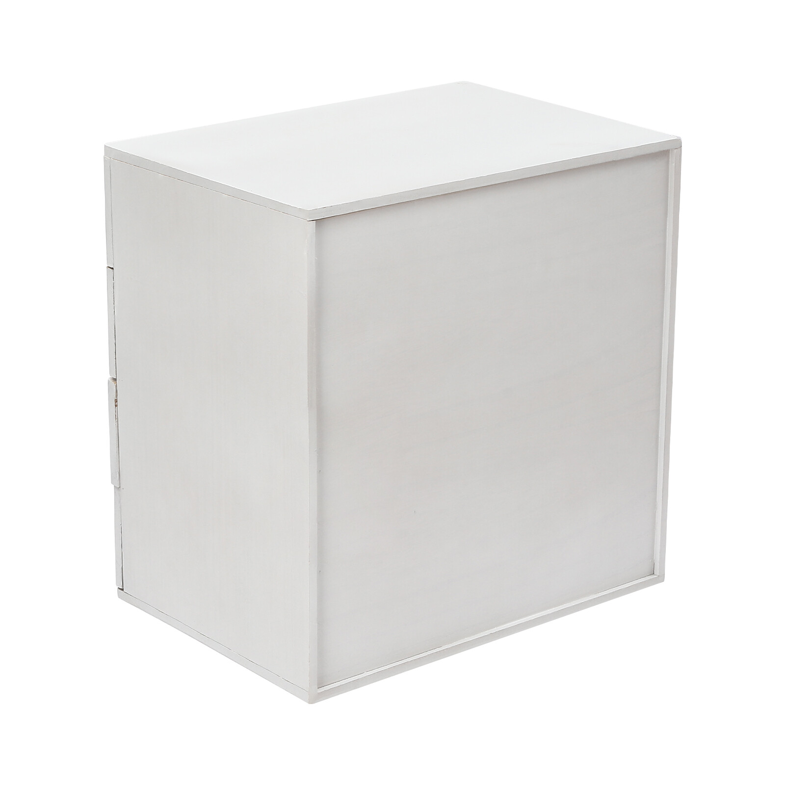 4-layer white wooden desktop storage box file cabinet with lockable drawers