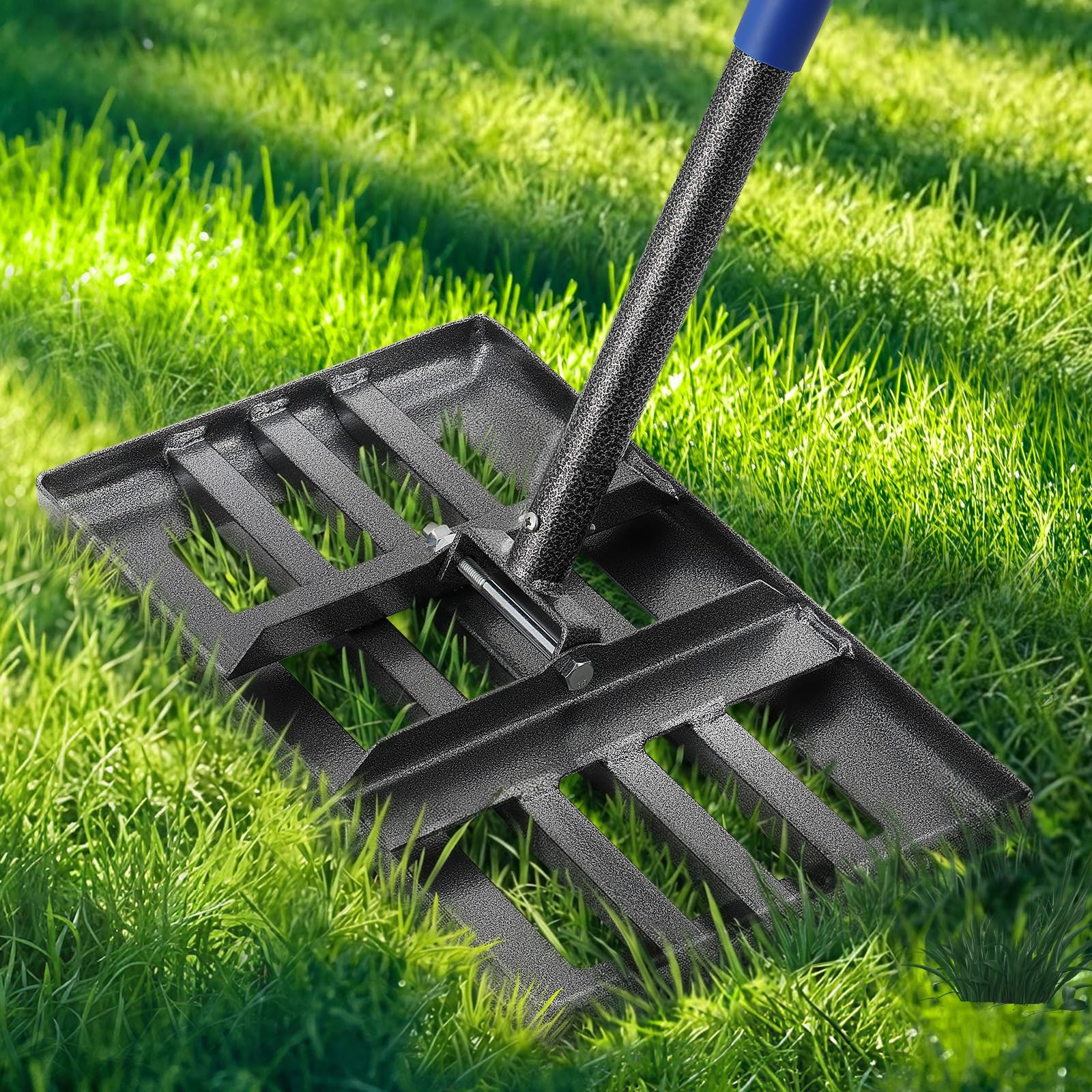 Lawn Leveling Rake, 6 FT Long Leveler with 17 x 10 Small 6 FT, Blue