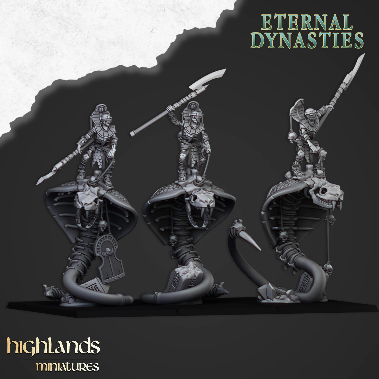 Mounted Ancient Guard (Set of 3) - 28-32mm - Resin Tabletop Miniatures
