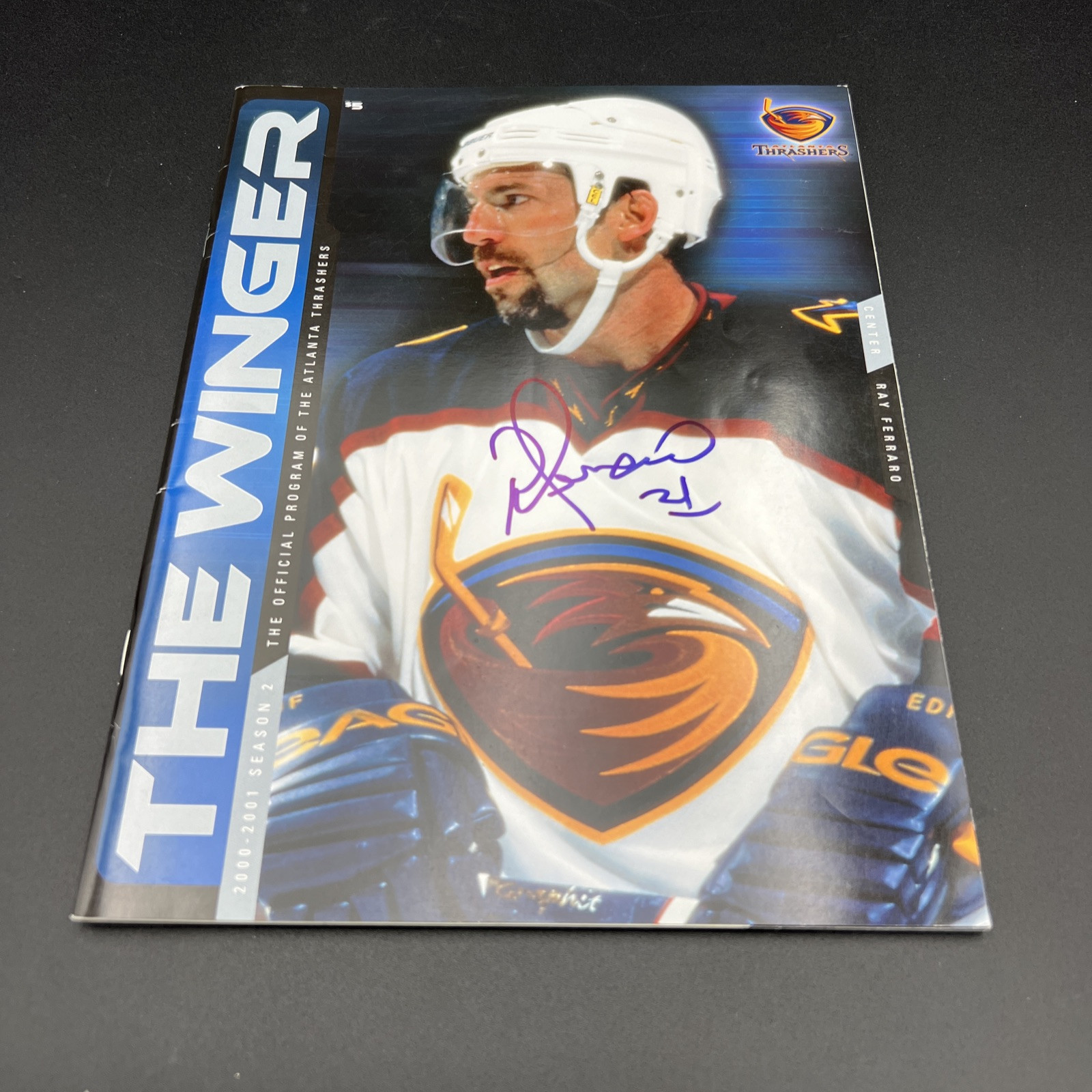 THE WINGER ATLANTA THRASHER HOCKEY Sports PROGRAM 2000-2001-Ray Ferraro Auto