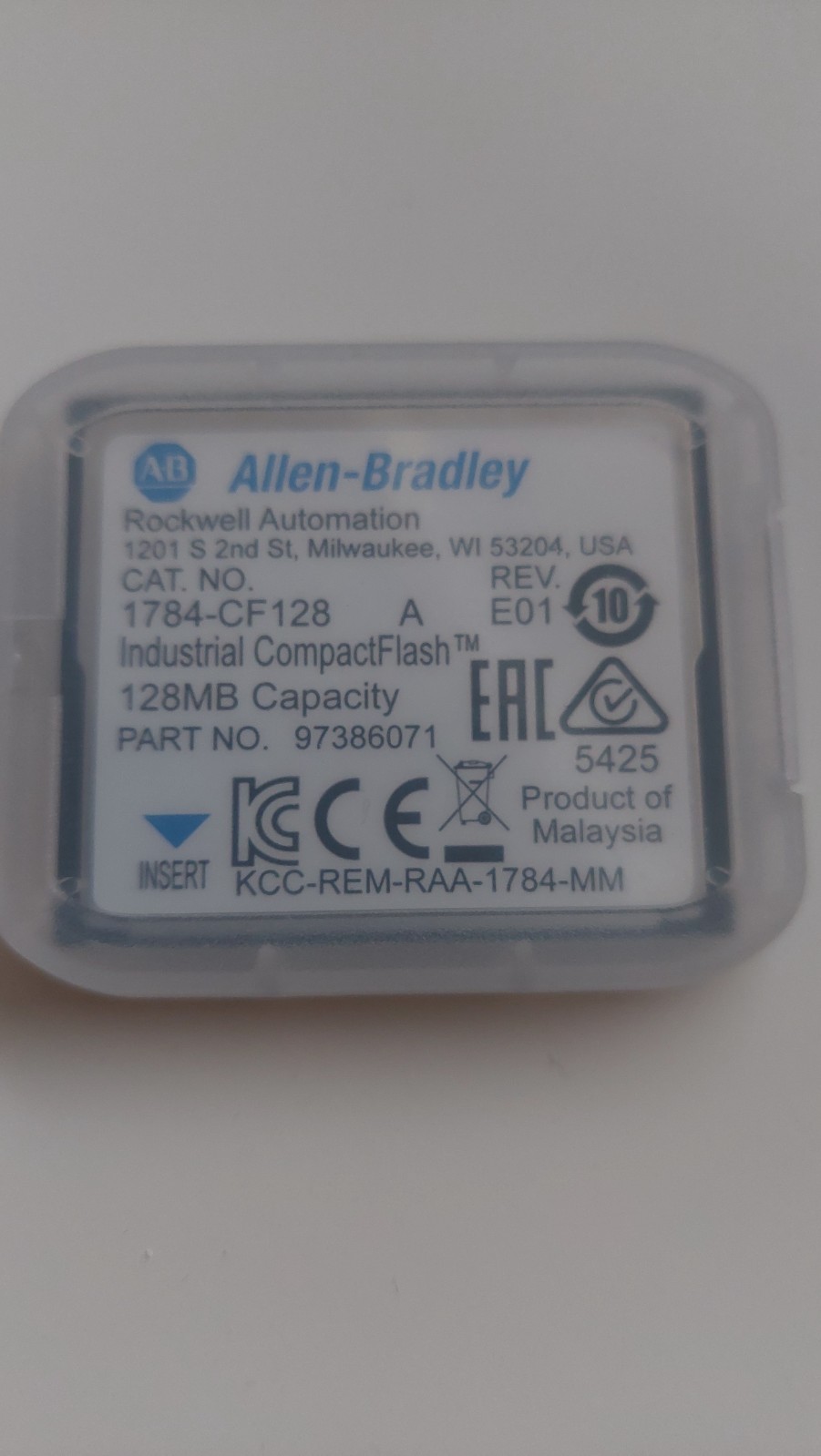Allen-Bradley CompactFlash 128MB Memory Card (1784-CF128)