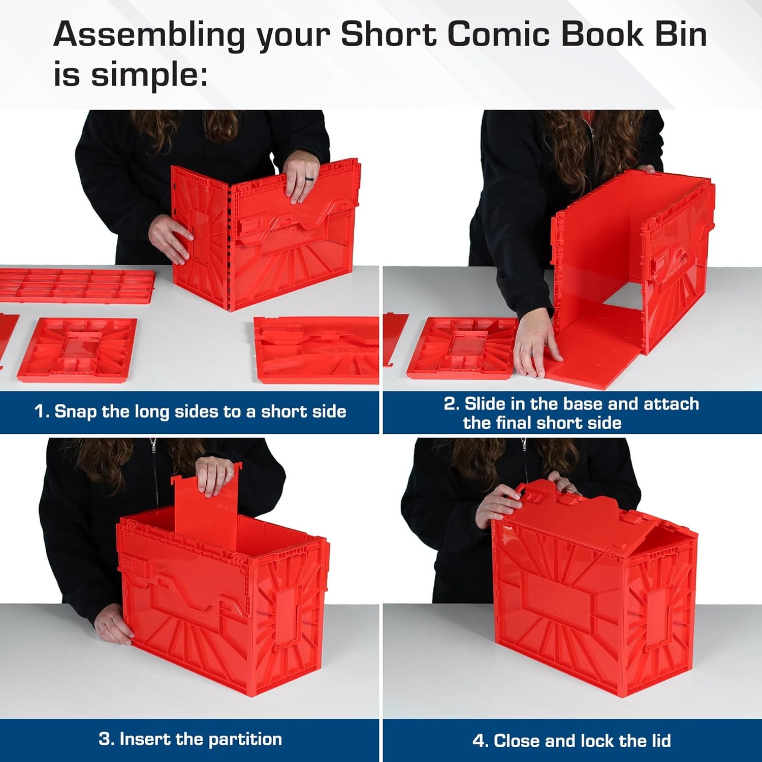 BCW Short Comic Book Bin | Holds 150 Comics | Stackable Plastic Storage | Acid-F