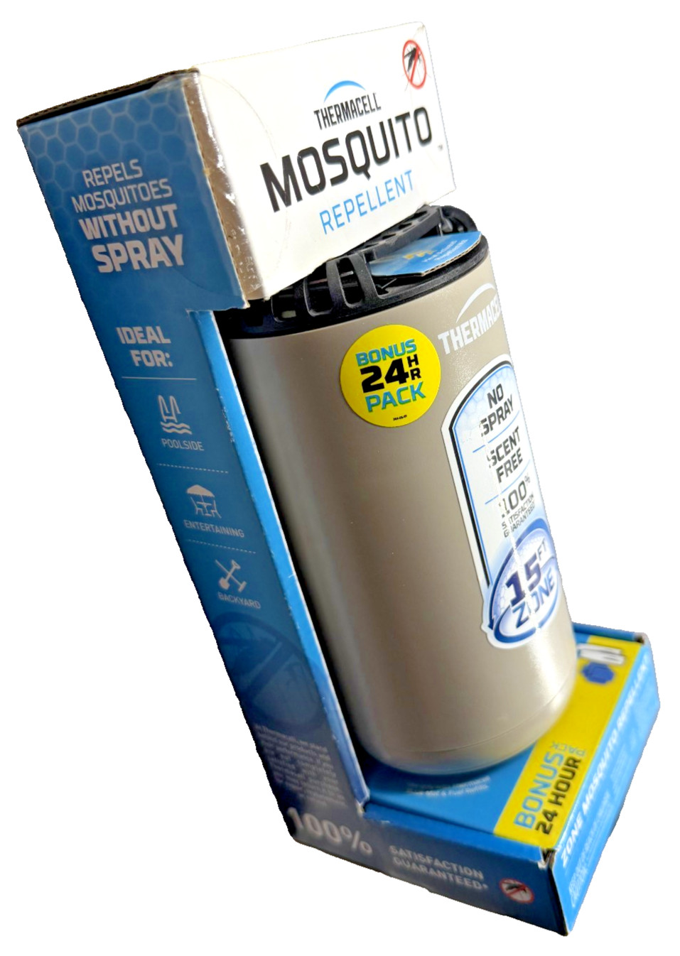 Set Of 2 Thermacell Mosquito Repellent 15 Ft Zone Butane Fueled W Bonus 24 HR PK