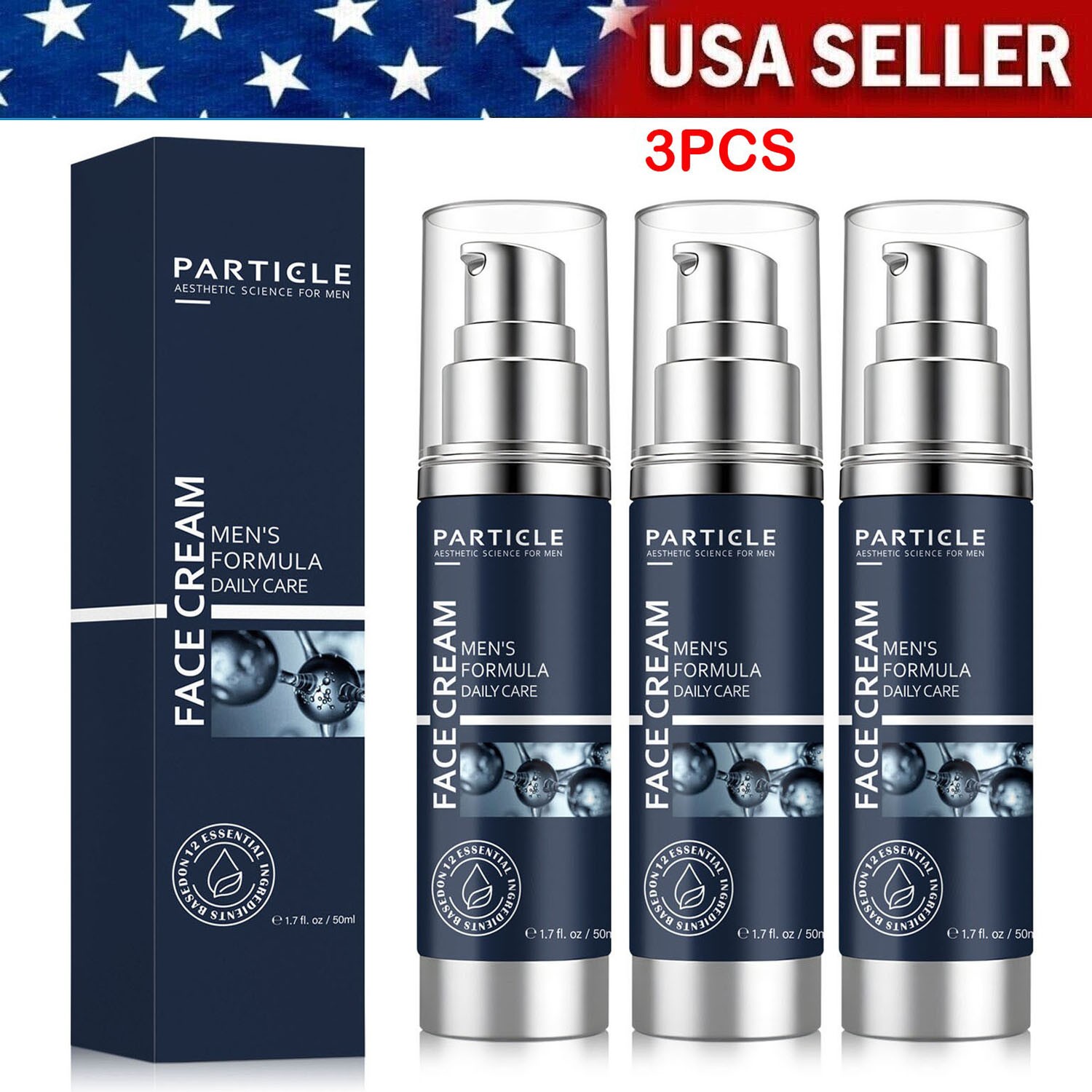 3X Particle Face Cream Men 6 In 1 Anti-Aging Cream Fights Eye Bags Dark Spots US