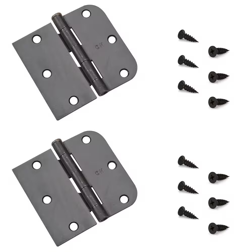 3-11/16 In. X 3-1/2 In. Oil-Rubbed Bronze Full Mortise Combination Butt Hinge wi