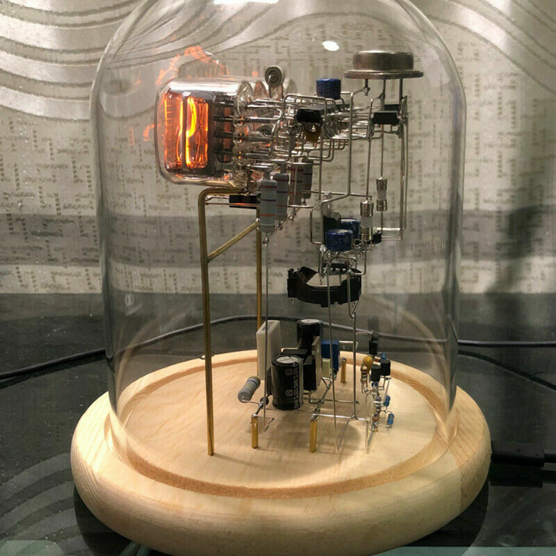Classic Vintage IN-12 Nixie Tube Clock Kit DIY Unassembled W/Round Glass Case US