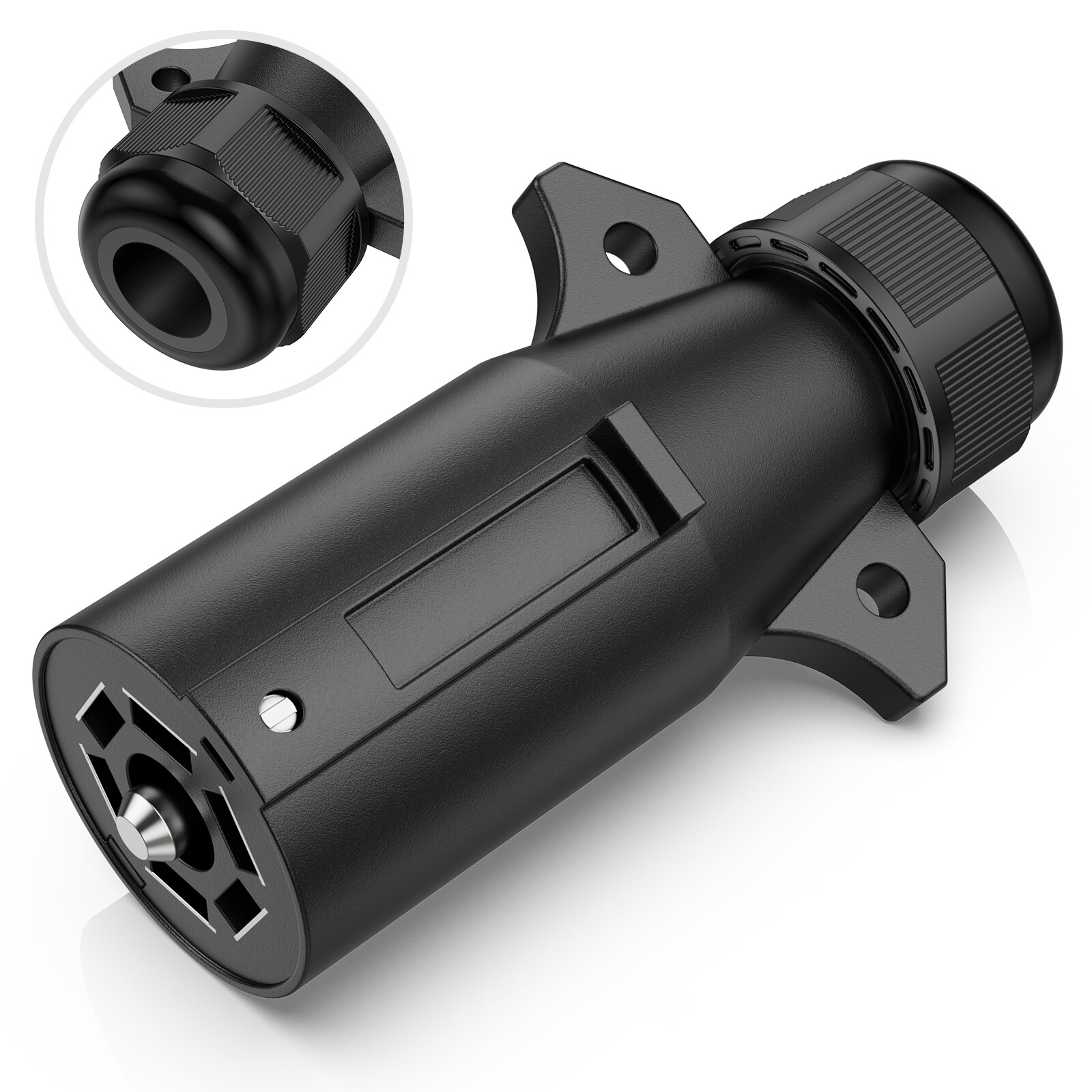 7 Pin Trailer Plug Waterproof 7 Point Trailer Wiring Replacement Plug Adapter