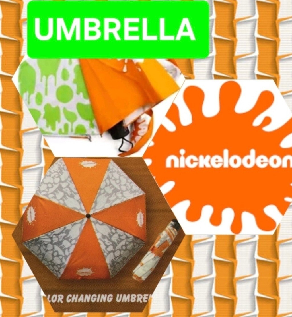 Nickelodeon Color Changing Umbrella Splat Logo Orange Slime Exclusive Outdoors