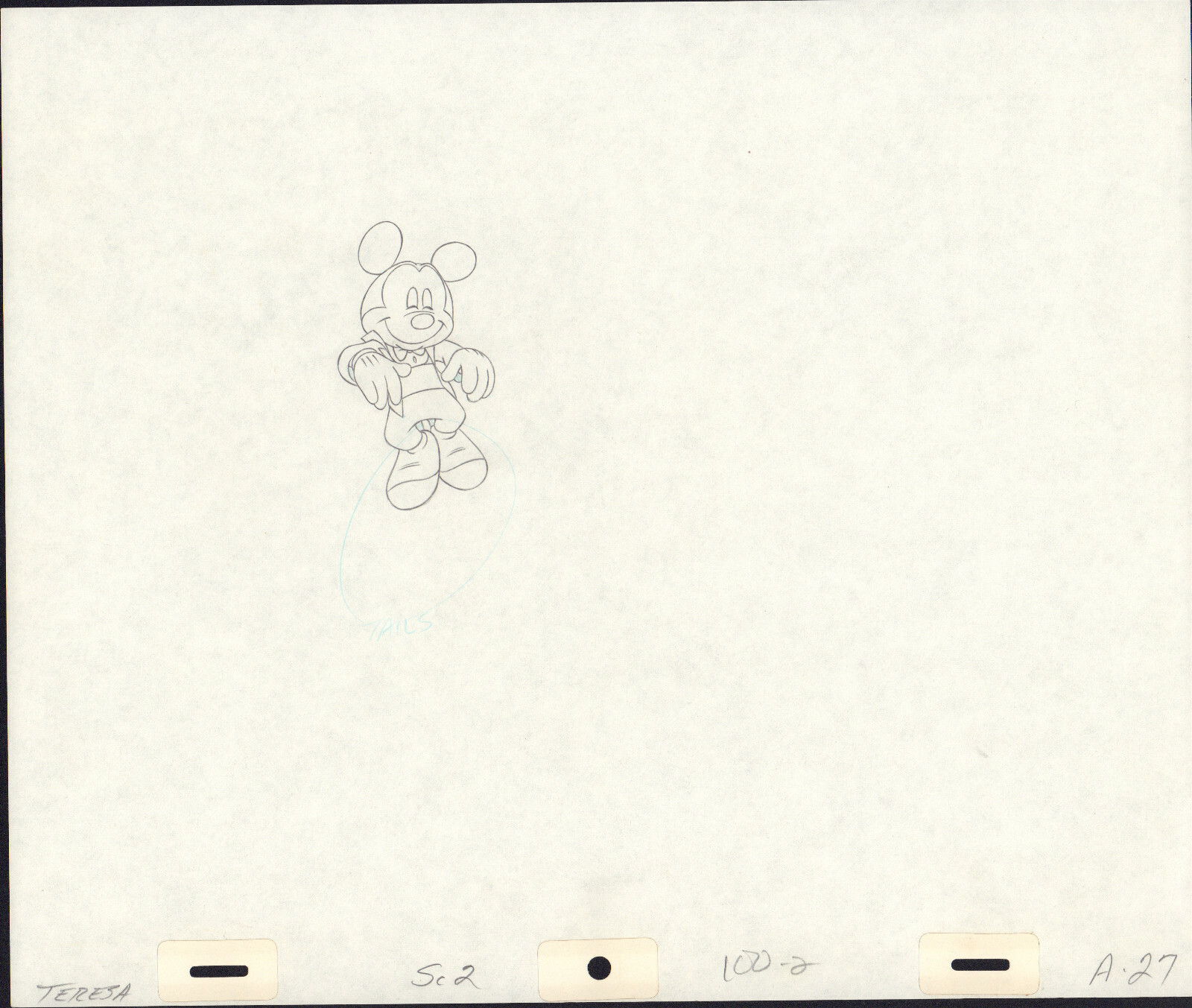 Mickey Mouse in Suit Walt Disney Animation Pencil Art Sc.2 100-2 A-27