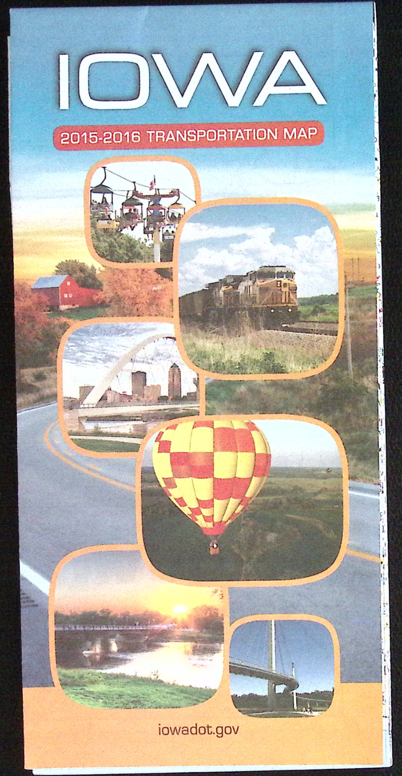 Road Map of Iowa, Official State Map 2015-16, Iowa DOT, EXCELLENT CONDITION