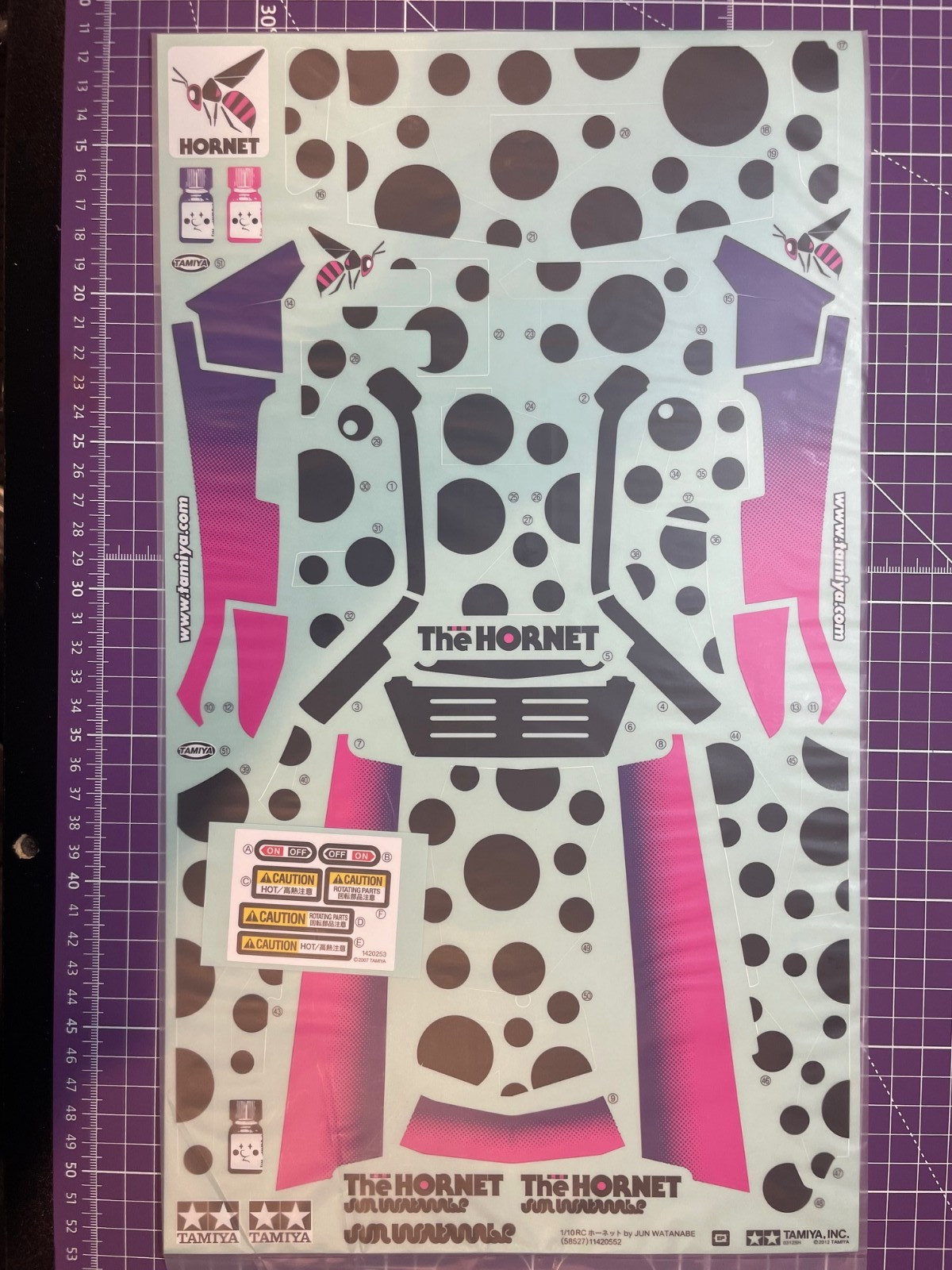 NEW TAMIYA HORNET JUN Watanabe Decals And Instructions.
