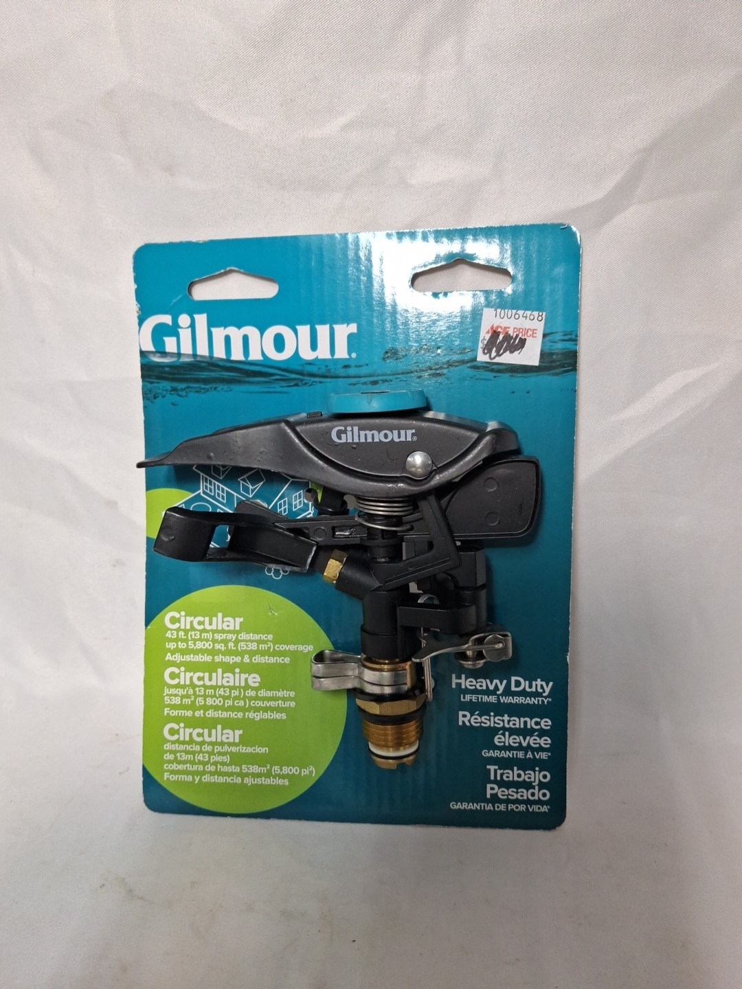 NEW Gilmour 801673-1001 Brass Garden Hose Sprinkler Head Full/Part Circle