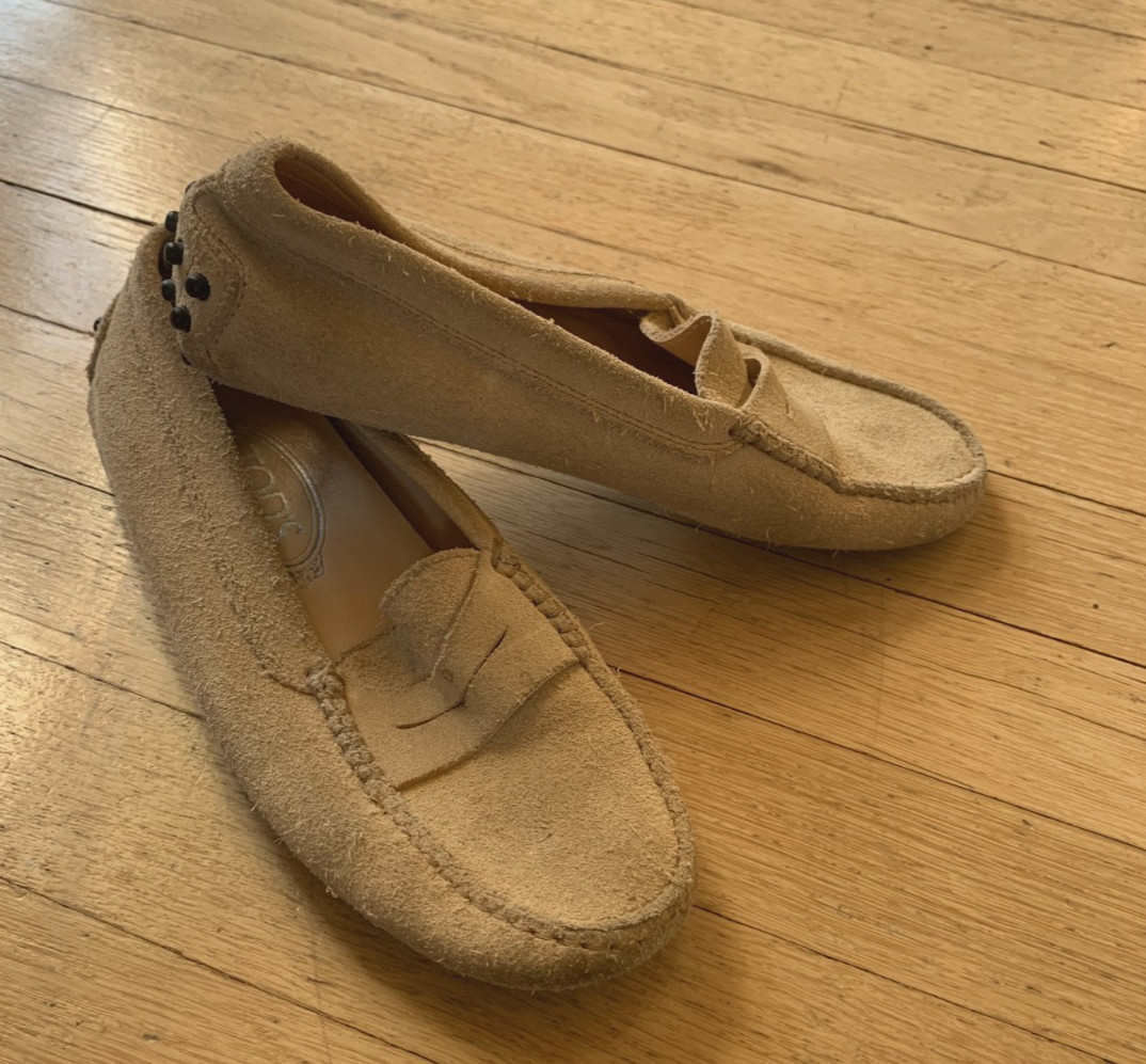 Tod's Beige Suede Slip On Driving Loafers Size EU 35 US 5