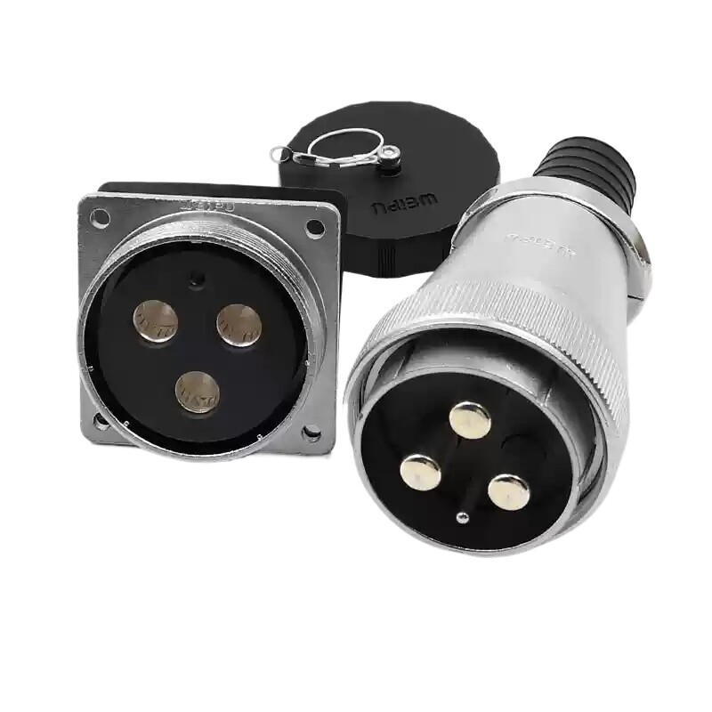 WS55 4-pin 500V Aviation Industry Male Plug Female Square Socket