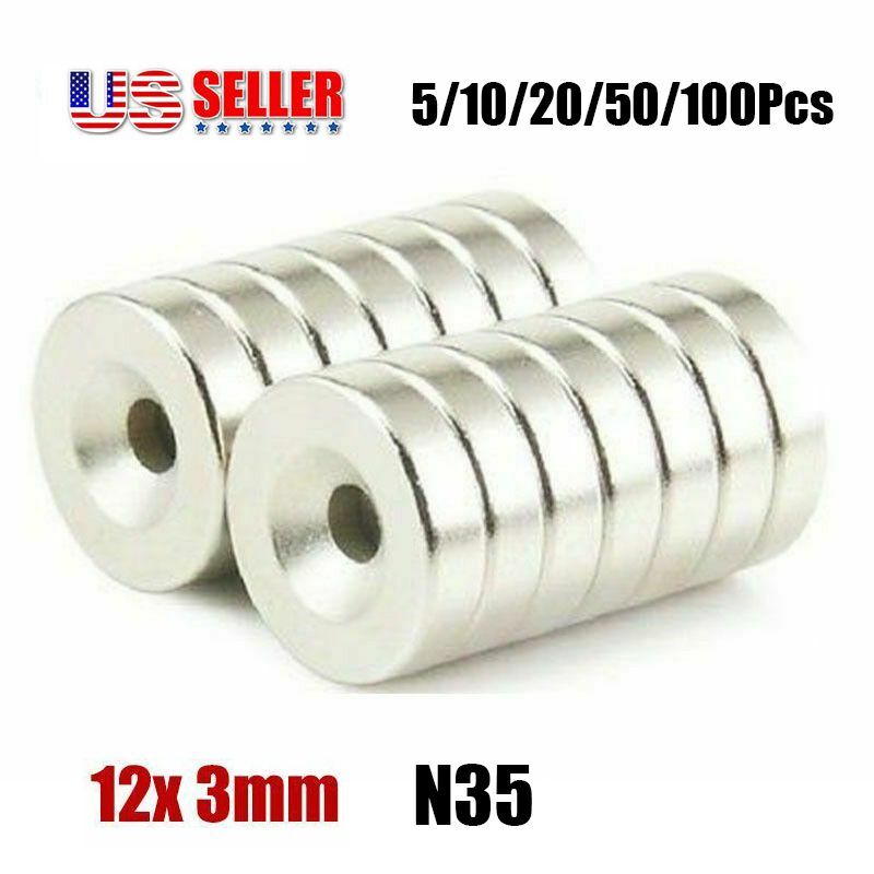 12mm x 3mm Hole 4mm Strong N35 Countersunk Ring Rare Earth Neodymium Magnet