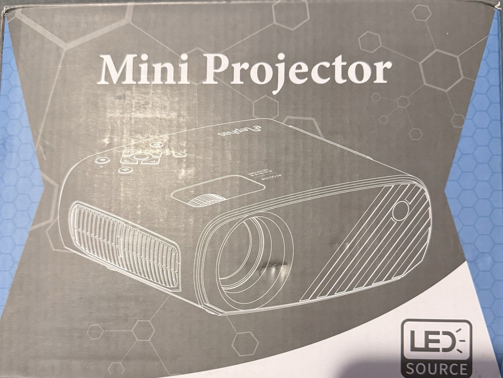 Elephas Mini Projector LED Portable Desktop Black HDMI AV