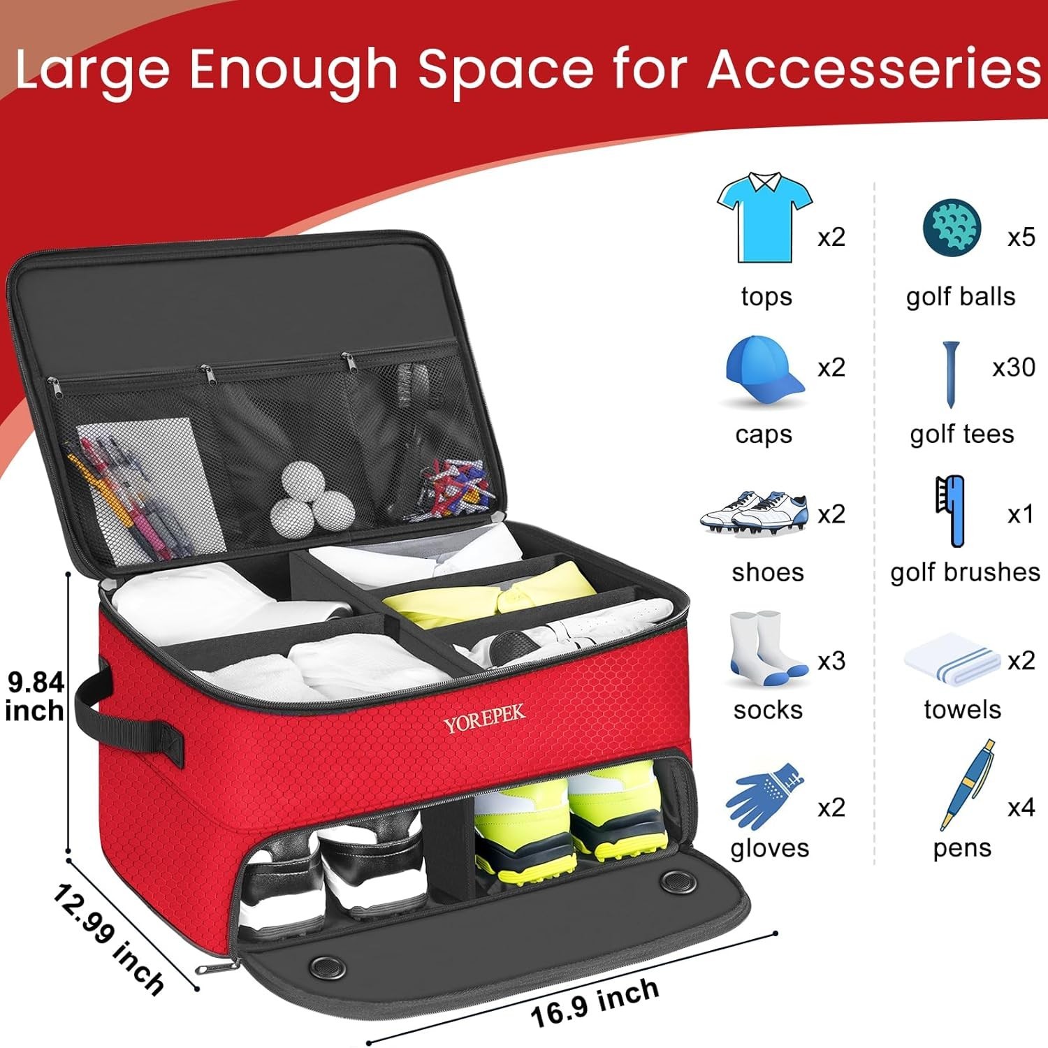 Adjustable Golf Trunk Organizer - Ideal Gifts for Golfers, Space-saving Design