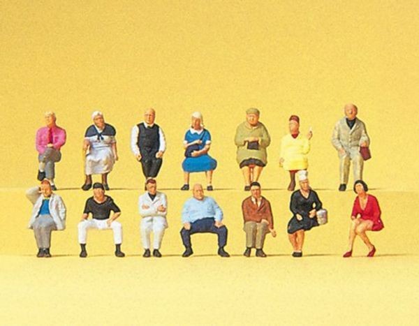 Preiser 79199 N Scale Passengers Seated Passengers - Package of 14
