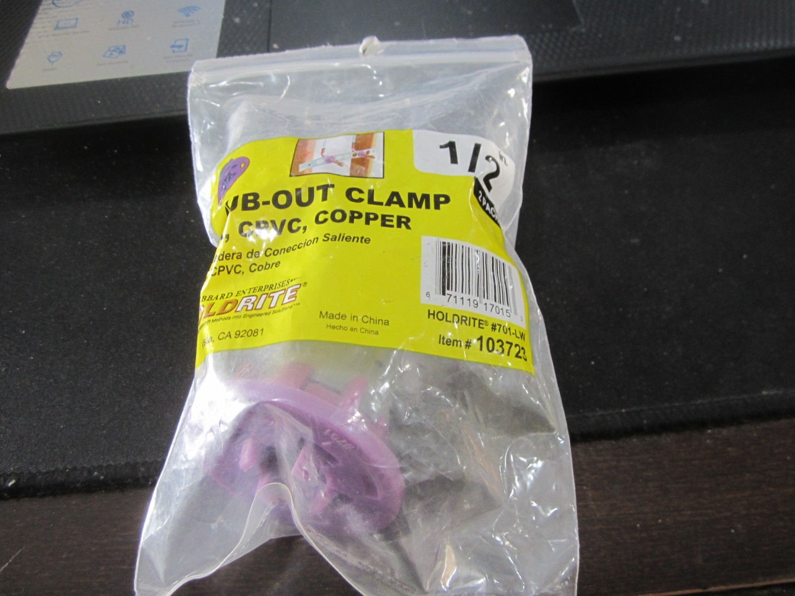 2 Pack HOLDRITE Plumbing 1/2 in. Plastic Stub-Out Pipe Support Clamp 103723