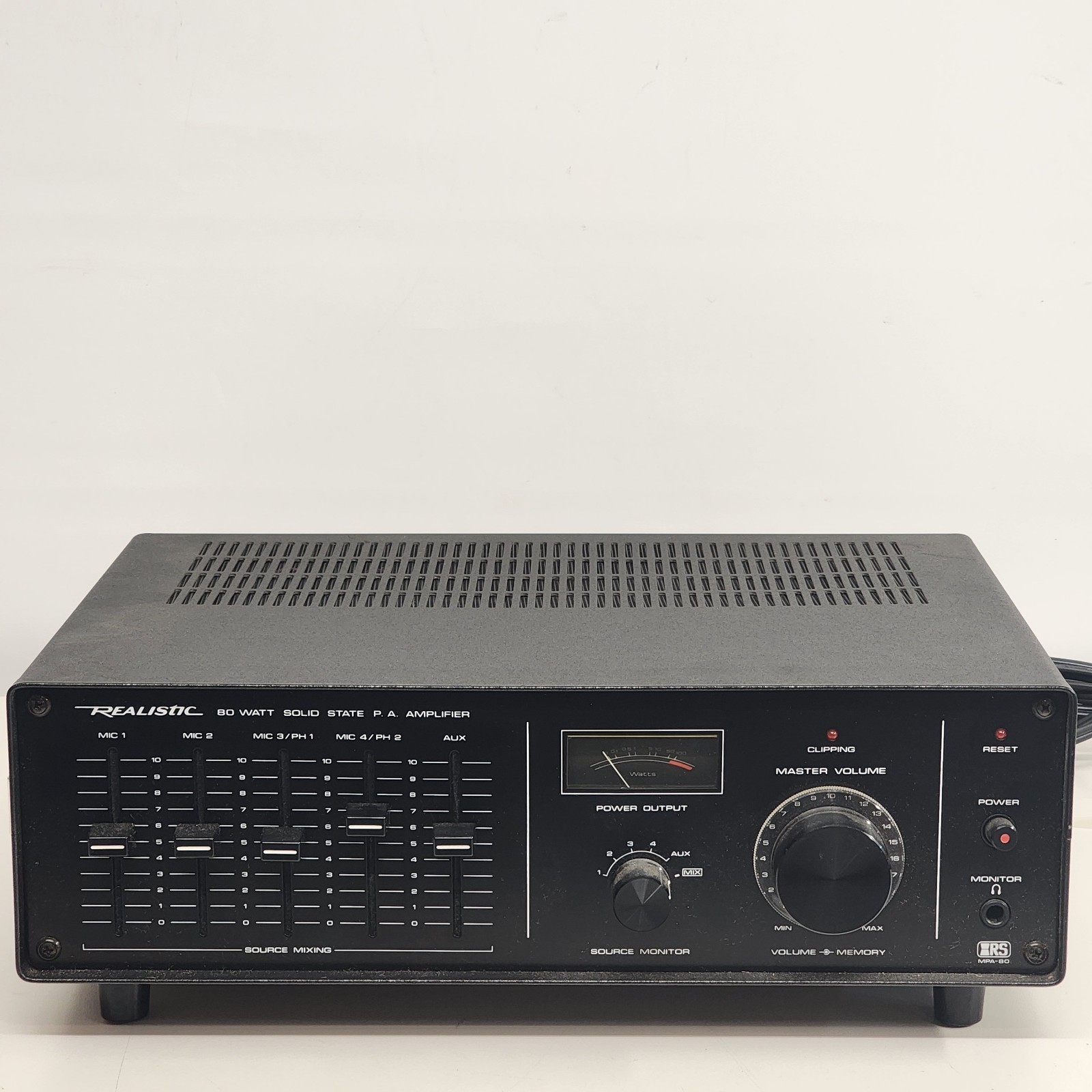 Realistic MPA-80 PA Mixer Equalizer Amplifier 80W Solid State Model 32-2026A Vtg