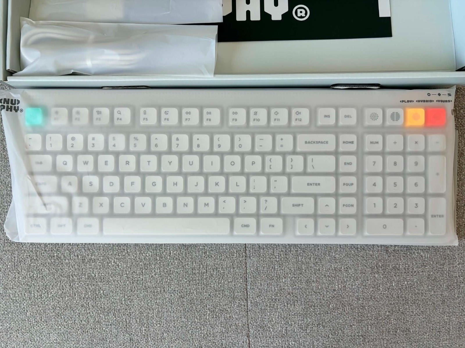 Nuphy Node100 Mechanical Keyboard Lunar White, Blush Nano Switches, Low Profile