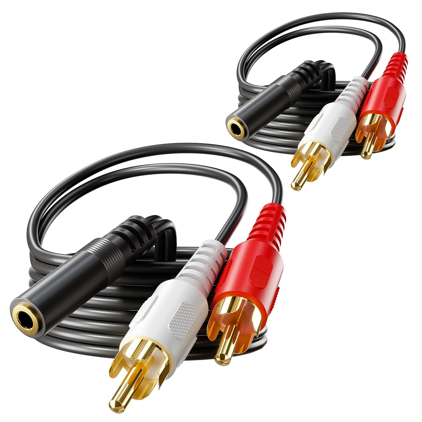 VCE 3.5mm Female to 2 RCA Splitter Male Stereo Audio Y Cable ['39 inches']