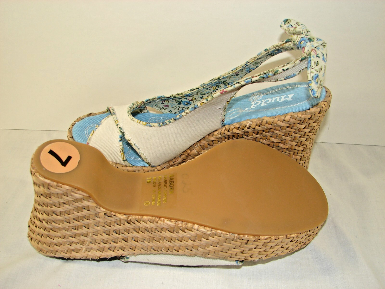 Mudd White Canvas Sling Back Platform Sandals ~ Size 7M ~ New