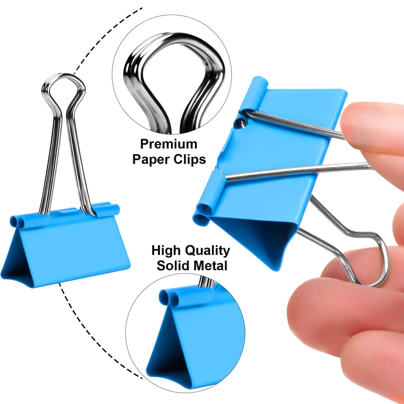 Binder Clips - Assorted Sizes 100 Count, X Large, Medium, Colorful