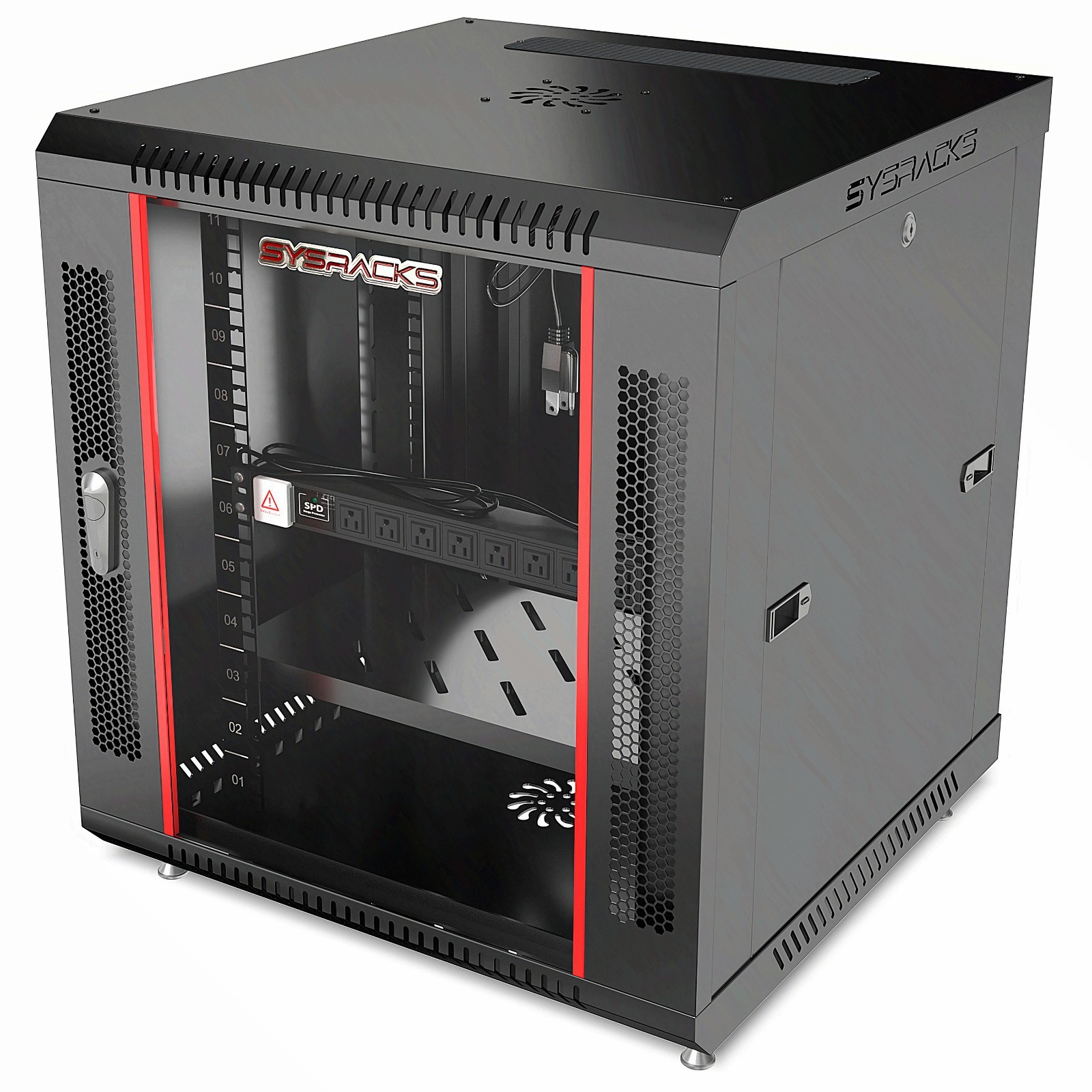 Sysracks 12U Wall Mount Server Rack Cabinet 24" Deep 19" Network Enclosure