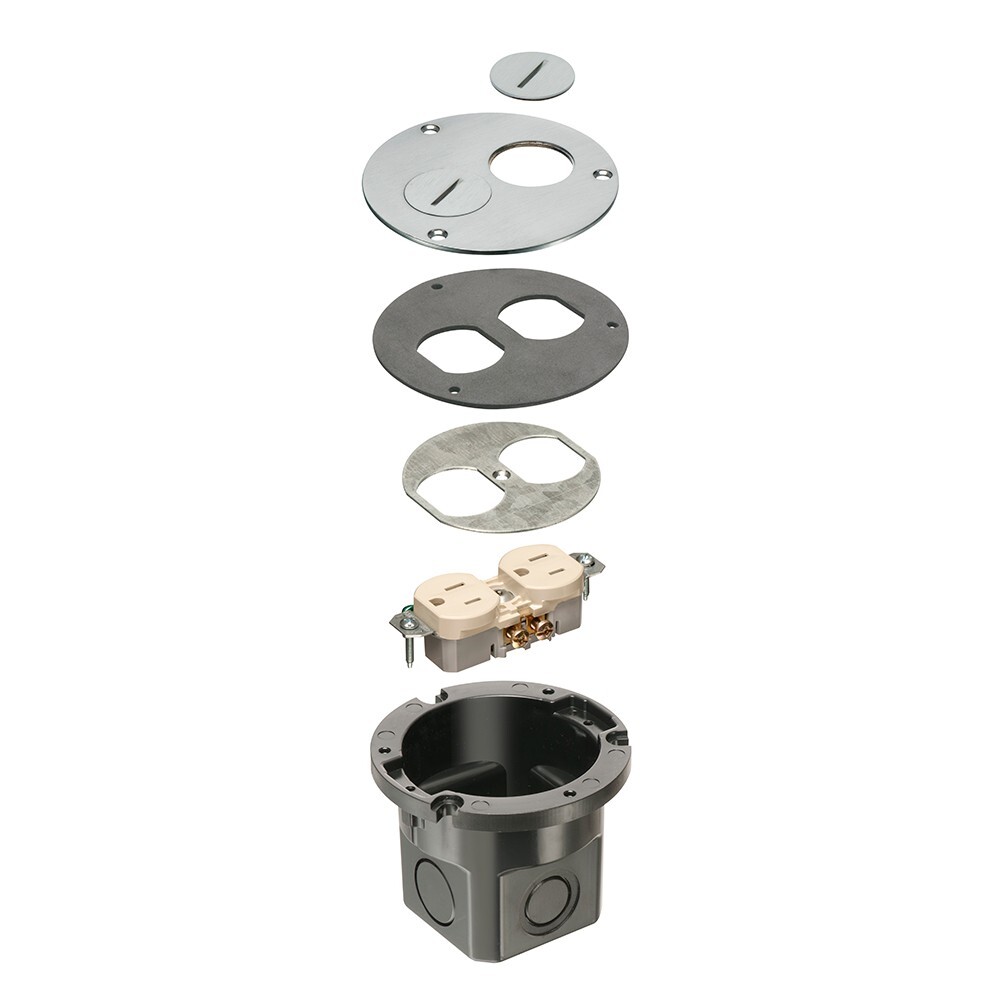Arlington FLB3520NL Flush to Floor Round Cut-in Floor Box Kit Nickel NEW