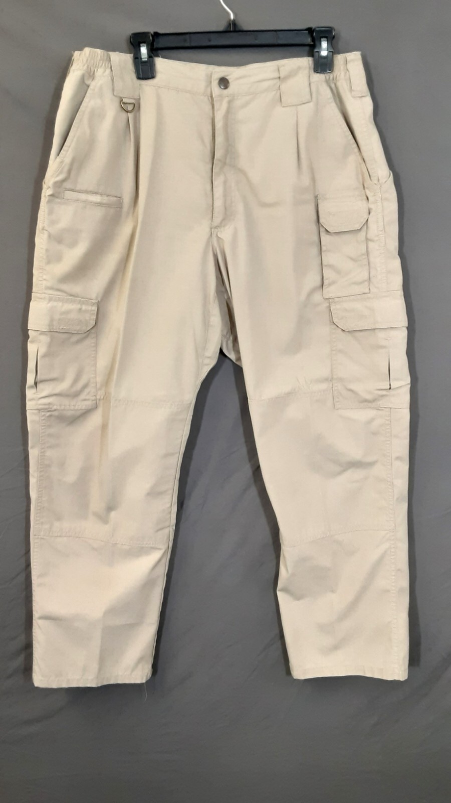 5.11 Tactical Series Cargo Pants Men's 36x30 Beige Canvas Workwear Zip Pockets