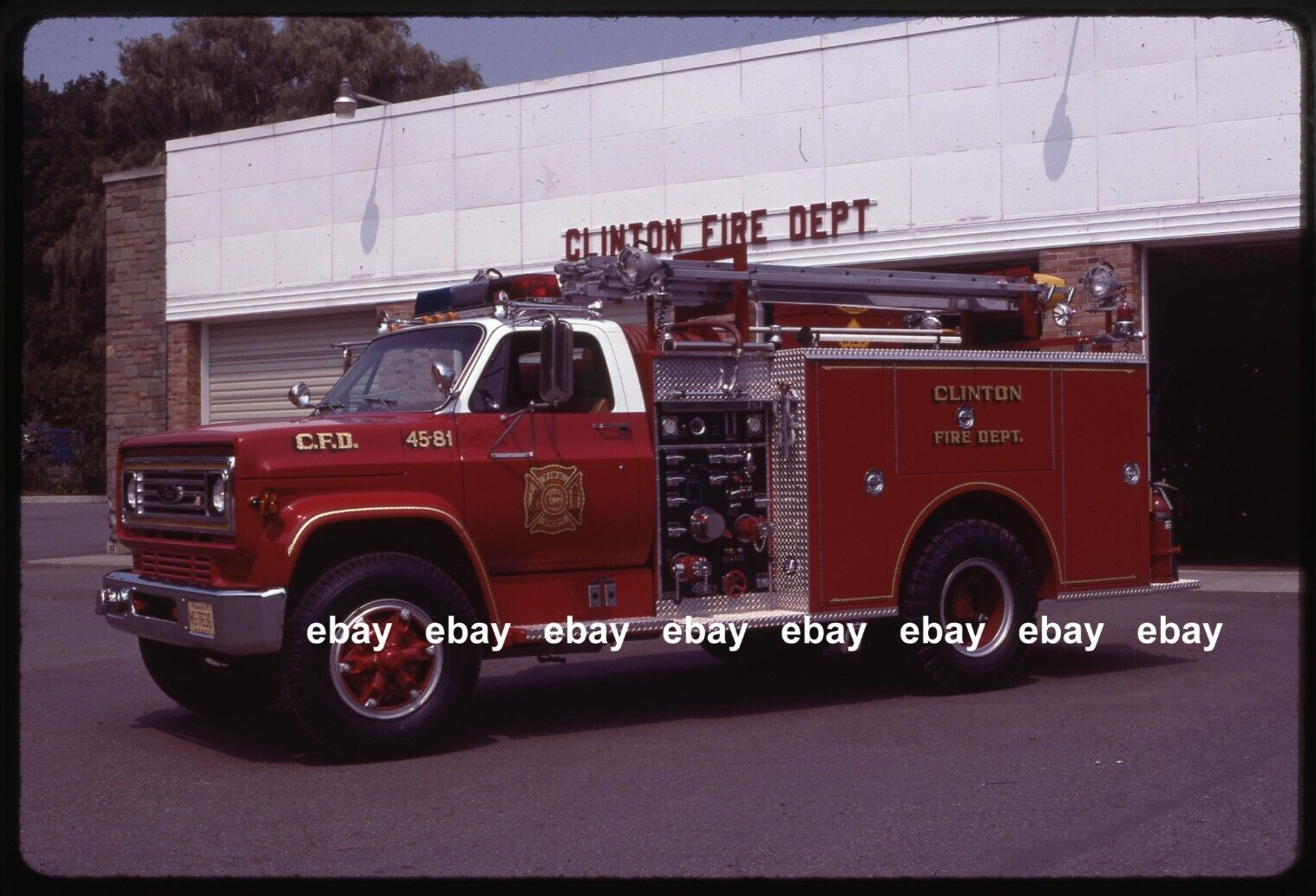 Clinton NJ 1980 Chevrolet Pierce pumper Fire Apparatus Slide
