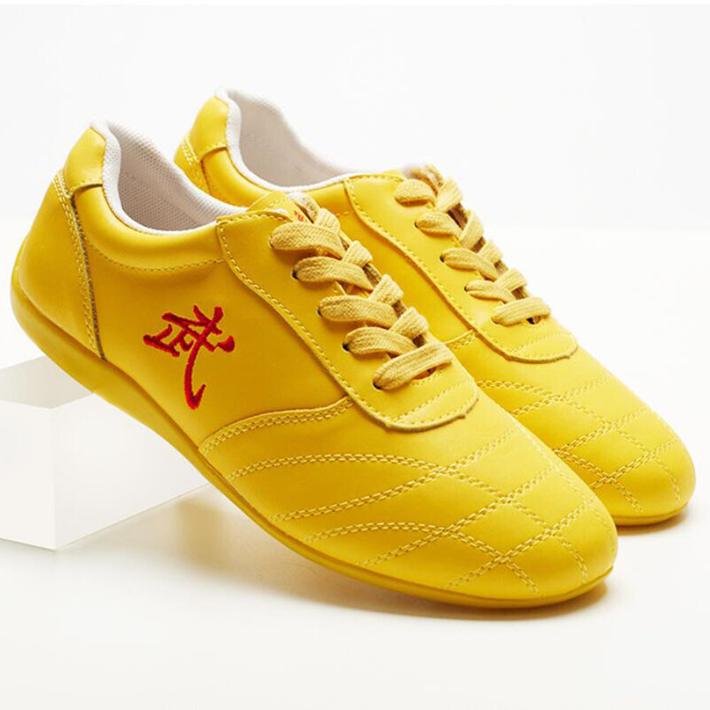 Leather Tai Chi Martial Arts Shoes Kung Fu Sneakers Unisex Sport Taolu Footwear