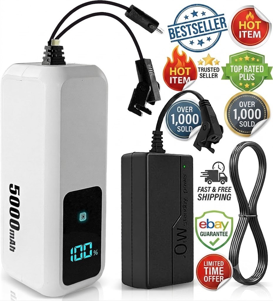 5000mAh Universal Battery Pack For 2-Pin Recliner Power Sofa Couch Lift Chair