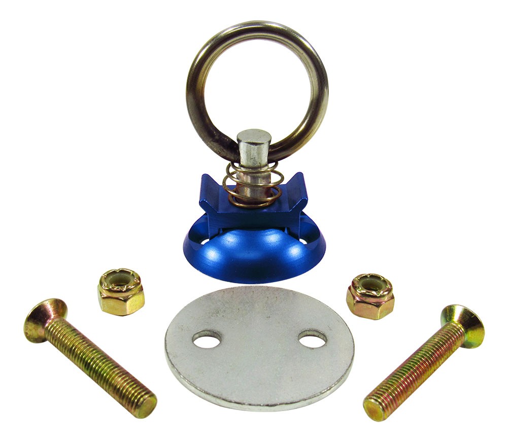 Pit Posse L Track Anchor Ring Aluminum Tie Down S Track Cargo Trailer- 1pc/Blue